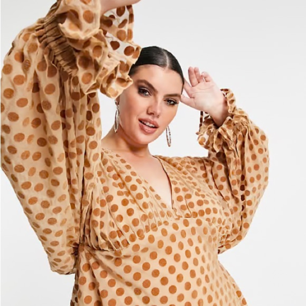 ASOS Brown Polka Dot Mini Dress